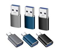 6 Pack-USB C to USB Adapter(3Pack)&USB to USB C Adapter(3Pack),SuperSpeed Data Transfer and Charge USB Converter Compatible with iPhone/iPad/Laptop/Samsung/PC/MacBook/Charger and More Device-3Color