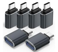 6 Pack USB C to USB Adapter, USB Type C Male to USB A 3.0 Female OTG Adapter for iPhone 17 16 15 Pro Max, MacBook Pro, Flash Thumb Drive, iPad, Samsung Galaxy, XPS and More Type C Device (Grey)