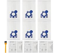 6 Pack Vacuum Cleaner Bags with Miele Classic C1,Complete C1 C2 C3,S227 S240,S270,S400,S400i, S600,S800,S2,S5,S8 for Miele Hoover Bags, with 3 Motor Protection & 3 Air Clean Filters & 1 Orange Brush