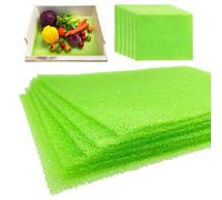 6-Pack Vegetable and Fruit Life Extender Fridge Shelf Sponge Liner, 12" x 15" Cuttable, Washable, & Reusable Refrigerator Mat, Ventilation to Keep Produce Fresh Longer Prevents Spoilage