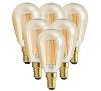 6-Pack Vintage Edison Light Bulbs, 4W E14 LED Filament Lamp Squirrel Cage Filament Light Bulb ST45 Amber Glass 2700K Warm Antique Retro Style Decorative Lamp 220-240V for Home Office Restaurant Cafe