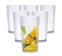 6 Pack Vintage Glass Cups Large Origami Style Clear Cocktail Glasses Ideal for Bar Drinks Ice Coffee Juice Wave Drinking Glasses 13oz Old Fashioned Whiskey Glasses Luxury Box Set