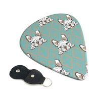 6 Pack Vintage Pop Art French Bulldog Guitar Picks - 0.46 0.71 0.93 mm Includes Cool Guitar Picks Thin Medium Heavy Thickness, Electric Guitar Picks for Acoustic Guitar Bass Ukulele