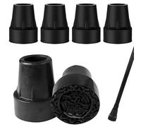 6 Pack Walking Stick Rubber Ends, Cane Rubber Ends, Anti Slip Replaces Cane Head, for 19 mm Diameter, for Seniors, Hiking & Mobility Support, Black