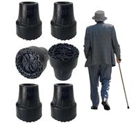 6 Pack Walking Stick Rubber Ends, SanFangyue 19mm (3/4") Heavy Duty Non-Slip Crutches Tips, All-Terrain Replacement Ferrules for Canes, Walking Sticks & Mobility Aids