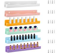 6 Pack Wall Mounted Transparent Acrylic Wave Nail Polish Organizer For Storing Nail Lacquer And Other Small Cosmetic Products(6-pack Macaron color)