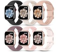 6 Pack Watch Bands Compatible with Apple Watch Bands Series 10 40mm 38mm 41mm 42mm 44mm 45mm 46mm 49mm,Silicone Waterproof Strap for iWatch Series 10 9 Ultra 8 7 6 5 4 3 2 1 SE Women Men