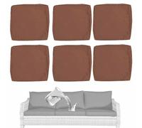 6 Pack Waterproof Outdoor Cushion Slipcovers for Rattan Sofa Patio Chairs & Furniture Replacement 12.6x12.6x4in& Stylish Patio Cushion Covers