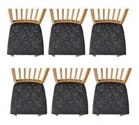 6 Pack Waterproof PU Leather Dining Chair Covers - Elastic Stretch Seat Protectors, Stylish Black Design for Dining Room Furniture, Durable & Easy to Clean