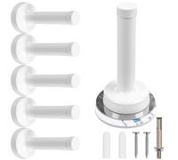 6 Pack White Door Stops, Door Stoppers for Floor Rubber
