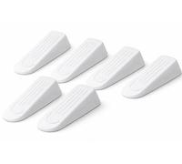 6 Pack White Door Stops - Heavy Duty Plastic Door Stoppers, Non-Slip Wedge Door Stop for Home, Office, Floor Protection