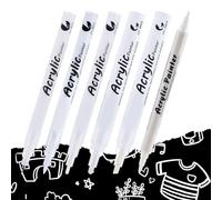 6 Pack White Gel Pen, Acrylic White Pen Set, Quick-Drying Waterproof Ink Pens, Paint Marker Various Tip, Highlight Rollerball Pens for Black Paper, Sketching, Drawing, Illustration, Taking Notes