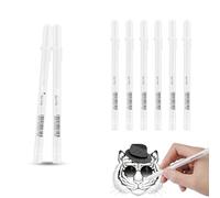 6-Pack White Gel Pens, 0.8 mm Fine Point Rollerball Gel Pen Set for Black Paper, Scrapbooking, Calligraphy, Illustration, Note-Taking, Highlighting & Creative Artwork