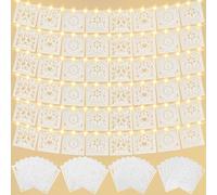 6 Pack White Papel Picado Banner with LED String Light Cielito Lindo Backdrop Decorations Mexican Party Banners 12 Flags Per Banner Mexicano para Fiesta Decor for Wedding Baby Shower Birthday Supply