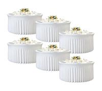 6 Pack White Round Tablecloth, Fitted Table Cloths for 6 foot Round Tables, Washable 132 Inch Table Skirt for Wedding Birthday Photography Themed Parties Banquet Holidays White Party Decorations