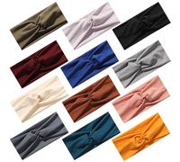 6 Pack Wide Boho Headbands for Women-Soft Yoga Elastic Hair Bands for Workout Running Sport Headwrap Non-slip Breathable(Leaf Pattern)