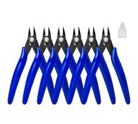 6 Pack Wire Cutters Set, 5" Ultra Sharp Flush Cutters, Carbon Steel Side Cutters for Jewelry Making, Electronics, 3D Prints,Crafting, Model Sprue, Zip Ties(5", Blue)