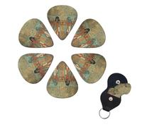 6 Pack Women in ancient egypt Guitar Picks with Guitar Pick Holder, Personalized Celluloid Plectrums for Acoustic Guitar, Bass, Ukulele, Cool Bass Accessories Gifts for Men Women 0.46mm