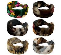 6 Pack Women's Headbands Farm Animals (6) Headbands for Women Workout Yoga Exercise Hairbands Non Slip Headband Fashion Hair Bands