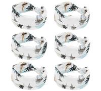 6 Pack Women's Headbands Yoga Workout Exercise Headbands Elastic Hair Bands for Women’s Hair, Coconut Palm Trees Sailboat Summer Beach