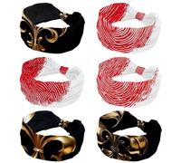 6 Pack Women's Headbands Yoga Workout Exercise Headbands Elastic Hair Bands for Women’s Hair, Fingerprint Heart Love (1)