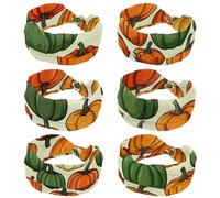 6 Pack Women's Headbands Yoga Workout Exercise Headbands Elastic Hair Bands for Women’s Hair, Helloween Pumkins_170