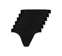 6 Pack Women's Thong Cotton light by Pompadour Size 10-20 in three colors