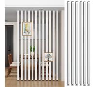 6 Pack Wood Wall Partition Room Divider, Floor to Ceiling Privacy Screens, Decorative Slats for Room Separation, No Drilling Required, Stylish Space Divider Columns
