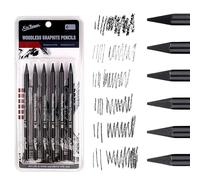 6 Pack Woodless Black Graphite Pencils Set Assorted HB 2B 4B 6B 8B EE Black Soft Sketch Pencils Drawing Set Art Painting Supplies Pencils for Drawing, Sketching Black Pencils for Beginners & Artists