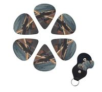 6 Pack World War Aircraft Guitar Picks with Guitar Pick Holder, Personalized Celluloid Plectrums for Acoustic Guitar, Bass, Ukulele, Cool Bass Accessories Gifts for Men Women 0.46mm