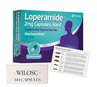 6 Pack x 24 (144) Diarrhoea Tablets for Adults - Fast Acting Loperamide 2mg GSL Bundle with a Handy Wilosc Stool Chart
