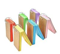 6 Pack XCOZU Coloured Blank Revision Study Note Cards with Ring, Paper Flash Cards Binder Easy Flip Small Index Cards Plain Memo Cue Cards(50 Sheets per Set)
