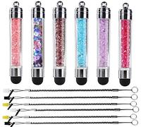 6 Pack XRONG Colors Crystal Capacitive Mini Stylus Universal Touch Screen Pen for iPhone 7 6s, Samsung Galaxy s5 s4 s3, Android, Smartphones, iPad, iPods, HTC, Motorola, Nexus 10 7 4, LG and more