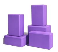 6 Pack Yoga Blocks Set 9x6x4 Inch, High Density EVA Foam Bricks Bulk Non-Slip Lightweight Purple Yoga Props, Bloc de Yoga for for Pilates, Meditation & Stretching