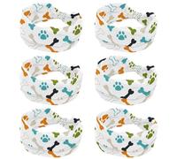 6 PackColored dog footprint and bones Headbands for Women, Fashionable Sport Hairband, Elastic Wide Headbands Non Slip Workout Yoga Sport