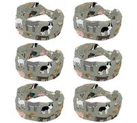 6 PackFarm Animals Pig Cow Headbands for Women, Fashionable Sport Hairband, Elastic Wide Headbands Non Slip Workout Yoga Sport