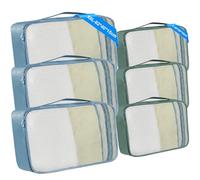 6 Packing Cubes in Extra Large and Large Sizes - Mixed Sizes Travel Cubes for Suitcases - Large Suitcase Packing Cubes (Bottle Green & Grey, 3 x Extra Large, 3 x Large)