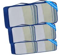 6 Packing Cubes in Extra Large, Large and Slim Sizes - Mixed Sizes Travel Cubes for Suitcases - Large Suitcase Packing Cubes (Navy, 2 x Extra Large, 2 x Large, 2 x Slim)