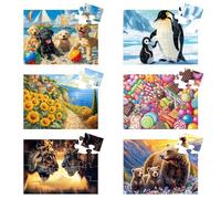 6 Packs 16 Large Piece Puzzle for Seniors - Dementia Puzzles for Elderly Adults,Easy Puzzle Alzheimer’s Memory Cognitive Game Gift for Patient in Nursing Home with 6 Storage Bags