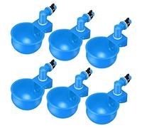 6-packs Automatic Chicken Drinkers Cups Feeder Bowls for Quail Poultry Blue 6 Pcs Blue 10.5x6.5x4 cm