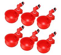 6-packs Automatic Chicken Drinkers Cups Feeder Bowls for Quail Poultry Red 6 Pcs Red 10.5x6.5x4 cm