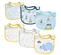 6 Packs Baby Bibs Newborn Dribble Bibs Cotton Soft and Absorbent Baby Bandana Drool Bib with Adjustable Snaps Breathable Feeding Teething Bib for Unisex Girl Boy Infant Toddlers Newborn 0-24 Months