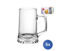 6 Packs Bormioli 2 Glass Cups Stern with Handle Cl 51