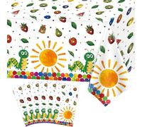 6 Packs Caterpillar Party Tablecloth Green Insect Table Cloths Spring Plastic Tablecloth for Hungry Theme Birthday Hungry Caterpillar Birthday Decorations Green Insect Party Decorations 51 x 86 IN