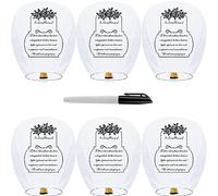 6 Packs Chinese Memorial Lanterns, Sky Lanterns to Release, Upgraded Quality Fire Resistant Paper Lantern, ECO Friendly Flying Lanterns for Memory Event, Parties Supplies, Festivals, White Colour