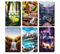 6 Packs Christian Notebooks with Bible Verse Inspirational Quote 80 Pages (Lined, 40 Sheets) 5"x 8" Small Memo Book 12.7 x 20.3 Cm Pocket Notepad Writing Pad, Christian Art Gift Set Scripture Journal