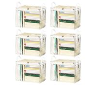 6 Packs Clear Book Storage Bags Plastic Comic Books Organizer Collapsible Book Display Case with Lid and Lifting Handle Suitable for Books and Toys,Size38x24x32cm/15x9x13inches