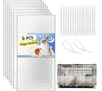 6 Packs Clear Transparent Pet Cage Protector, Chew-Proof Barrier for Hamster, Rabbit, Bird Cages, DIY Customizable Edge Cover