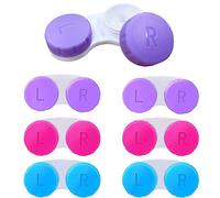6 Packs Contact Lens Cases, Contact Lenses Holder Box with Left/Right Caps for Home Travel Outdoor