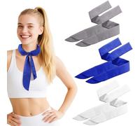 6 Packs Ice Cool Scarf, Reusable Cooling Neck Arm Wrist Bandana Wraps, Last 12 hours, Ice Cooling Headband Scarf Wrap for Hiking Fishing Cycling Outdoor Activities Summer, Solid Color Bule Grey White